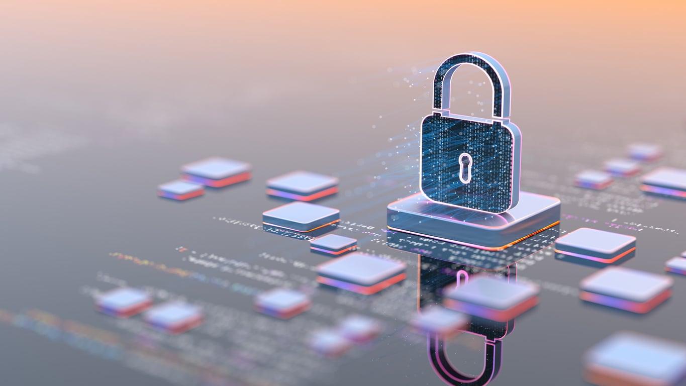 blockchain stock picture, a lock